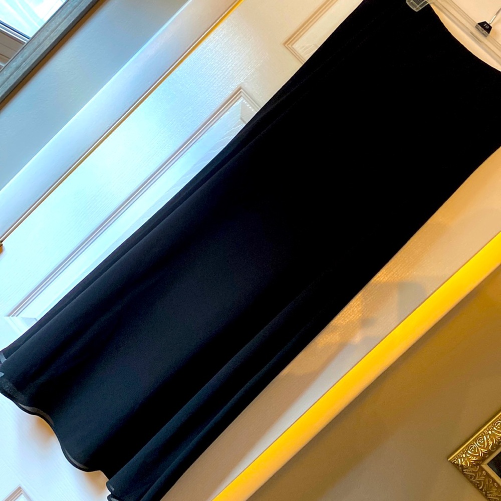 Black maxi skirt with sheer overlay